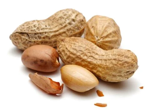 Peanuts isolated on white background Stock Photos