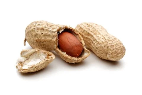 Peanuts isolated on white background Stock Photos