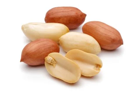 Peanuts isolated on white background Foto stock