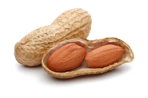 Peanuts isolated on white background Stock Photos