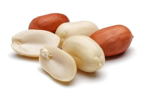 Peanuts isolated on white background Stock Photos