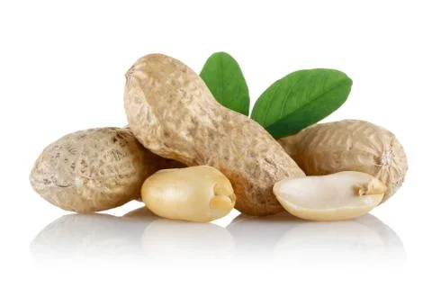 Peanuts isolated on white background Stock Photos