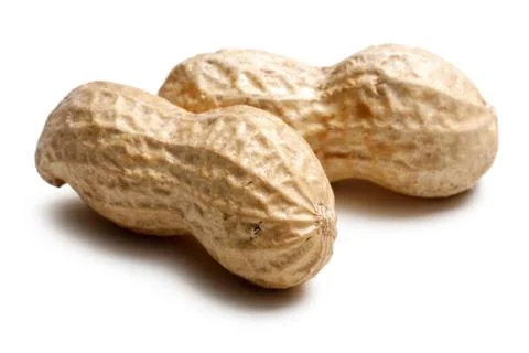 Peanuts isolated on white background Stock Photos