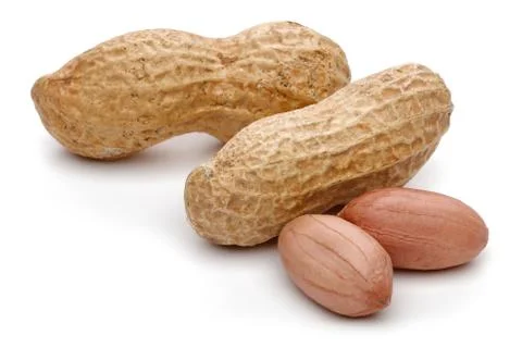 Peanuts isolated on white background Stock Photos