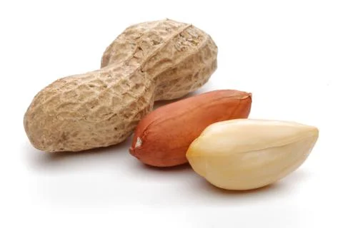 Peanuts isolated on white background Stock Photos