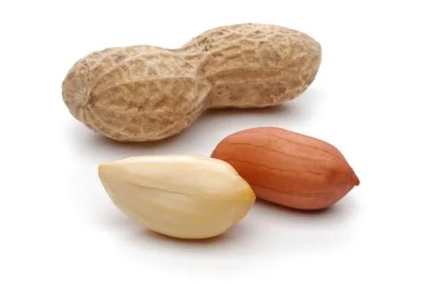 Peanuts isolated on white background Stock Photos