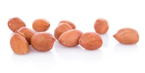 Peanuts isolated on the white background Stock-Fotos