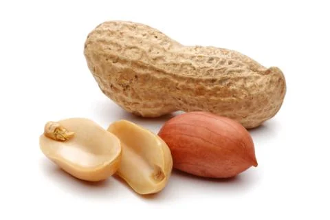 Peanuts isolated on white background Stock Photos