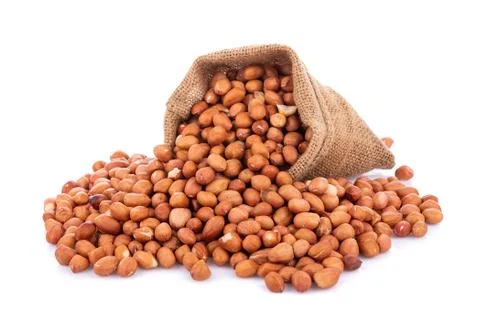 Peanuts isolated on the white background Foto stock