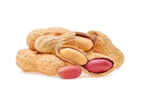 Peanuts isolated on white background Stock Photos