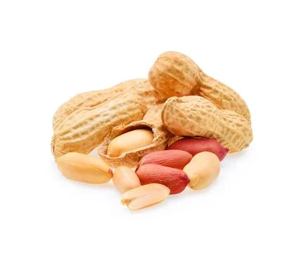 Peanuts isolated on white background Foto stock