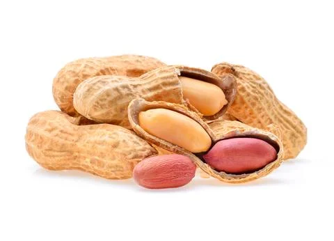 Peanuts isolated on white background Foto stock