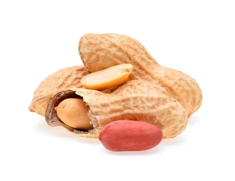 Peanuts isolated on white background Foto stock