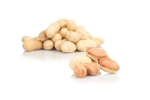 Peanuts isolated on white background Stock Photos