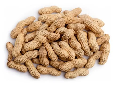 Peanuts isolated on white background Stock Photos