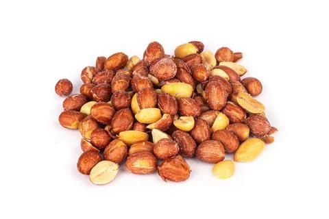 Peanuts isolated on white background pile shell Stock Photos