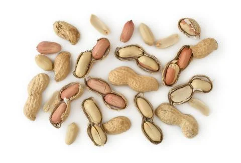 Peanuts isolated on white Stock Photos