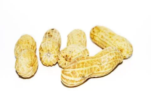 Peanuts, isolated on white Foto stock