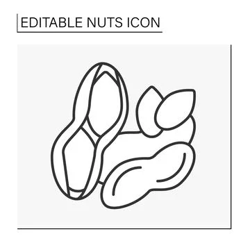 Peanuts line icon Stock Illustration