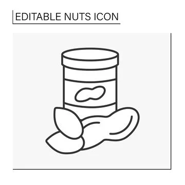 Peanuts line icon Stock Illustration