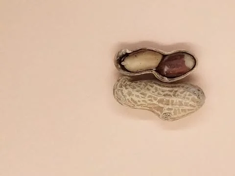 Peanuts on orange background isolate Stock Photos