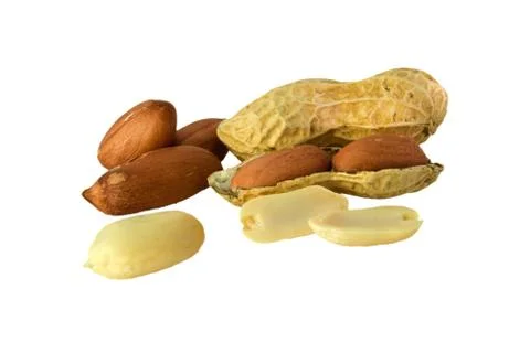 Peanuts over bright white Stock Photos