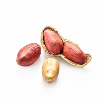 Peanuts over white Stock Photos