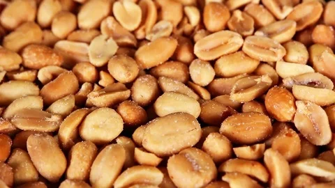 Peanuts, peanut rotating closeup texture pattern background Stock Footage 97245495