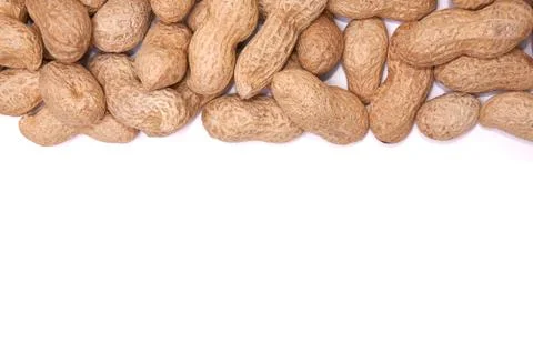 Peanuts in a peel on a white background isolate Stock Photos