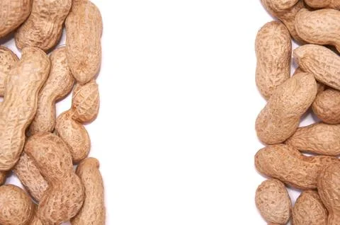 Peanuts in a peel on a white background isolate Stock Photos