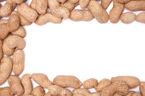 Peanuts in a peel on a white background isolate Stock Photos