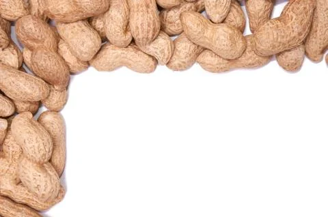 Peanuts in a peel on a white background isolate Stock Photos