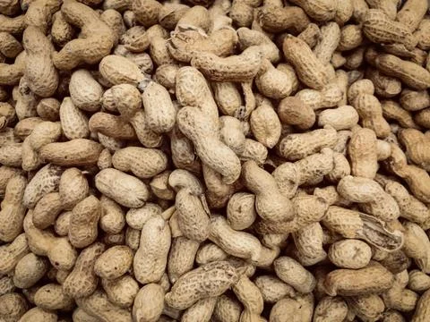 Peanuts, pile of nuts, peanut background Stock Photos