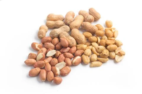 Peanuts pile. Shell Seeds 스톡 사진