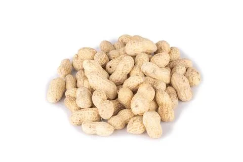 Peanuts pile single isolated on white background Stock Photos