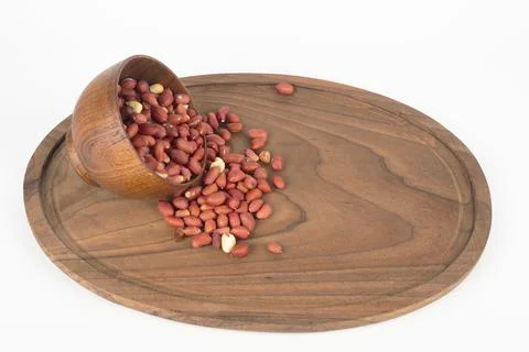 Peanuts. Roasted nuts isolated on mock-up background. Stock Photos