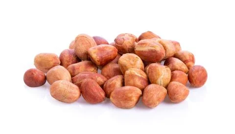 Peanuts. Roasted nuts isolated on white background. Full depth of field Stock Photos