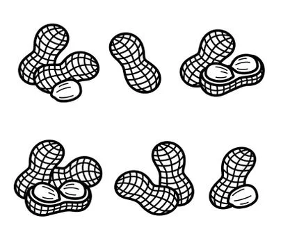 Peanuts set. Collection icon peanuts. Vector Stock Illustration