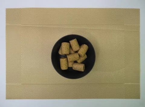 Peanuts in the shape of sweets, pacoca, cornmeal cake and peanut butter on bread Stock Photos
