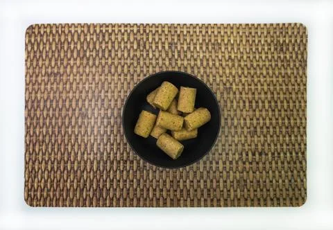 Peanuts in the shape of sweets, pacoca, cornmeal cake and peanut butter on bread Stock Photos