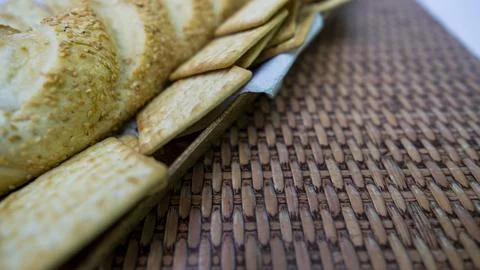 Peanuts in the shape of sweets, paoca, cornmeal cake and peanut butter on bre Stock Photos