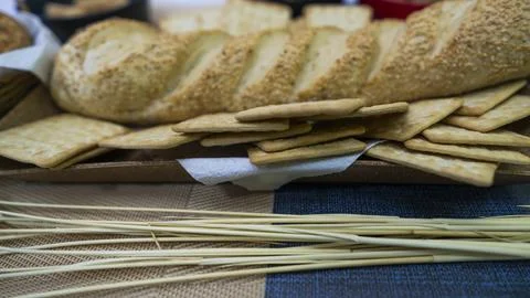 Peanuts in the shape of sweets, paoca, cornmeal cake and peanut butter on - Stock Photos
