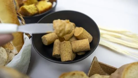 Peanuts in the shape of sweets, paoca, cornmeal cake and peanut butter on -- Stock Photos