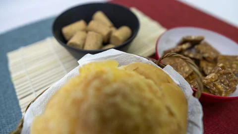 Peanuts in the shape of sweets, paoca, cornmeal cake and peanut butter on -- Stock Photos