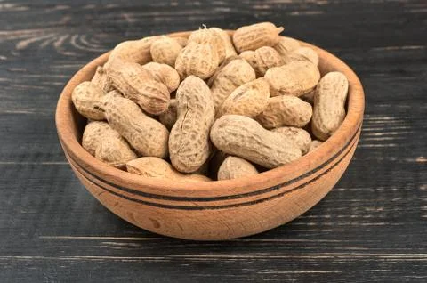 Peanuts in shell bowl Stock Photos