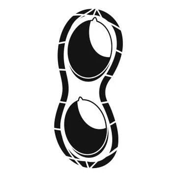 Peanuts in shell icon, simple style Stock Illustration