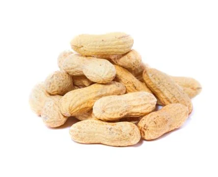 Peanuts in shell isolated on white background Stock Photos