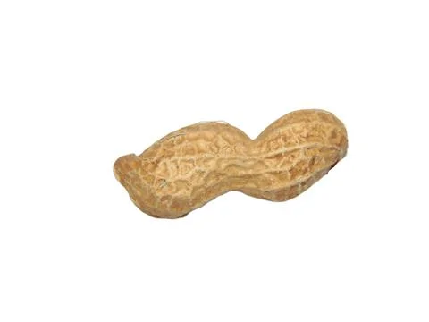 Peanuts in shell isolated on white background Stockfoto's