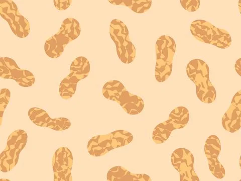 Peanuts in shell seamless pattern. Peanuts on a beige background. Peanuts i.. イラスト素材