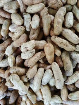 Peanuts in shell top view Stock Photos